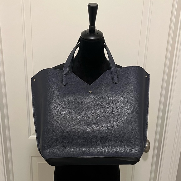 Neiman Marcus Shopper Tote in Navy - Picture 2 of 8